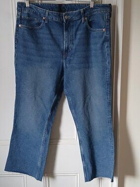 H & M kick crop high waist women's jeans blue new without tags size 16